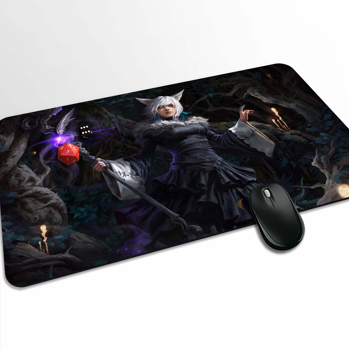 TEMU 1pc Card Game Playmat - Y'shtola Night's Blessed Card Playmat - Tabletop Protective Mat, Game Table Mat, Tcg Ccg Rpg Collectible Card Game