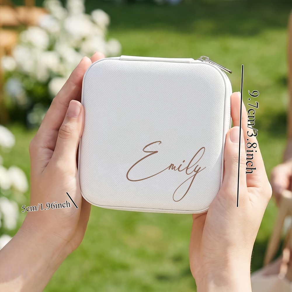 Custom Name Engraved Travel Jewelry Box, Organizer