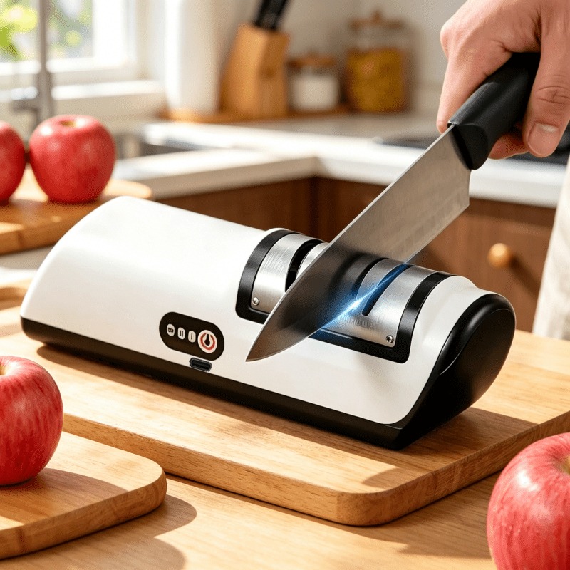 TEMU Black And Sharpening Stone, Rechargeable Electric Sharpening Tool, Suitable For , Used For Grinding And Polishing Kitchen Tools, Suitable For