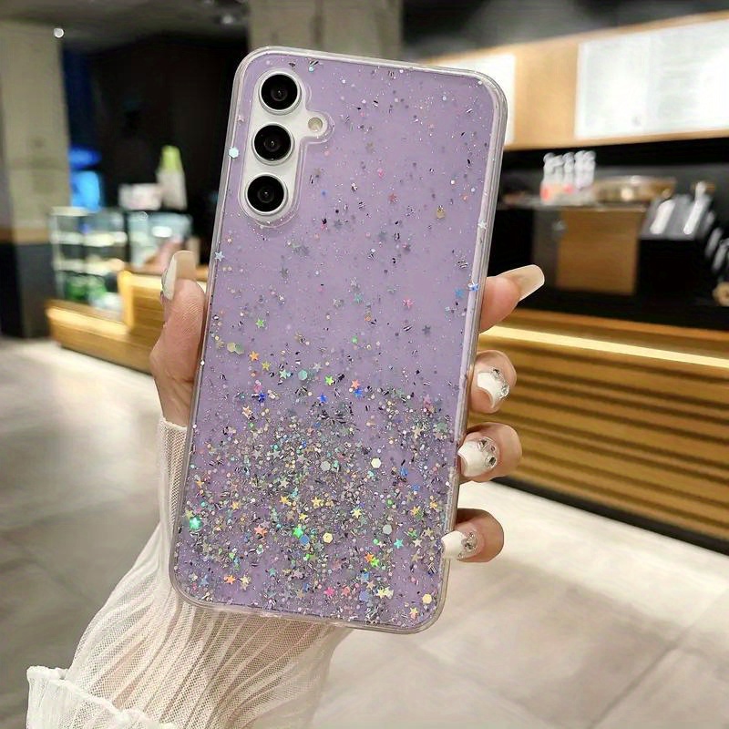 Fashion Starry Sky Sparkling Powder Phone Case for Galaxy A56 A36 A26 A16 A15 A35 A55 A54 A34 A14 5G