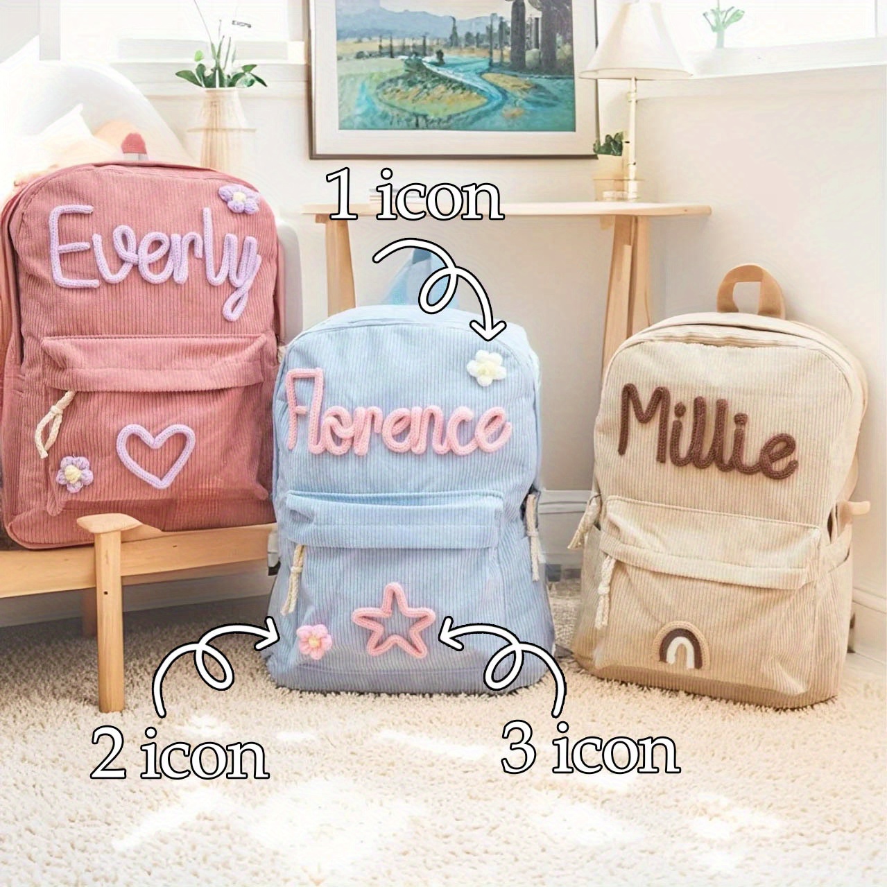 Zaino personalizzato con nome, borsa scolastica personalizzata, borsa per libri con monogramma, regalo di compleanno per studenti_voghion.com
