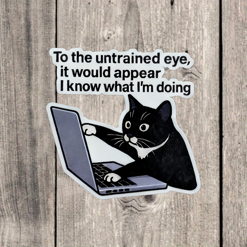 Cat Stickers: Humorous Style - Laptop, Water Bottle Stickers, Fun Stickers, Cute Stickers, Notebook Stickers, Stickers, Laptop Decals