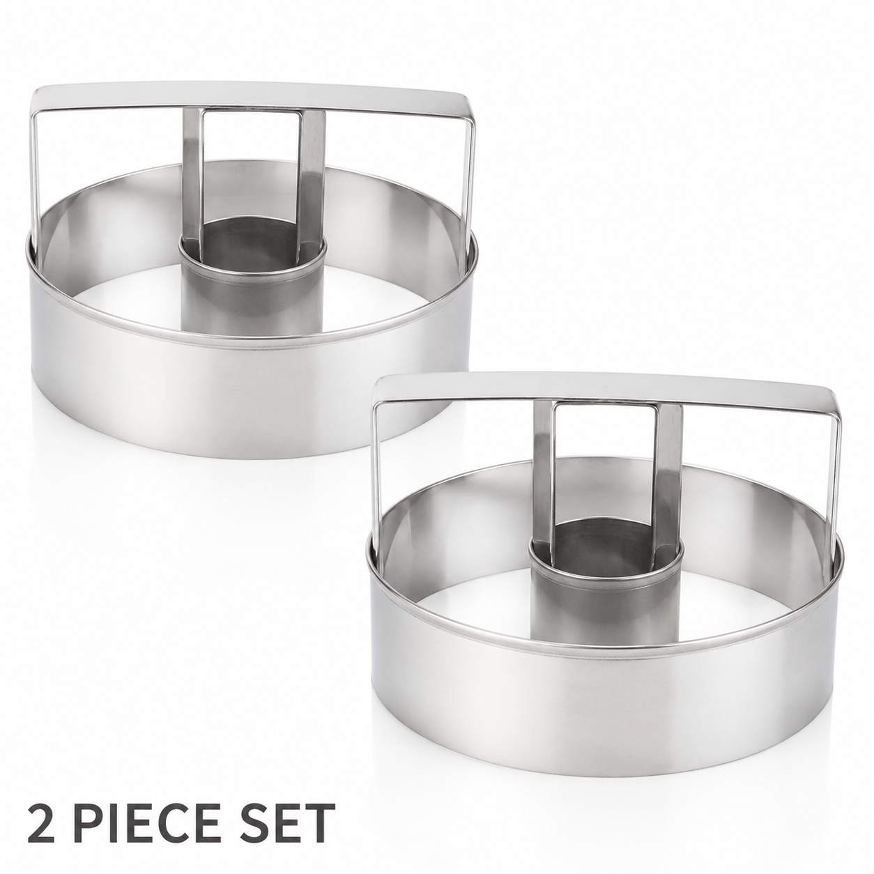 TEMU Stainless Steel Donut Cutter With Handle, Doughnut Biscuit Bread Pastry Cutting Mold, Easy Clean Baking Tool For Home Baking