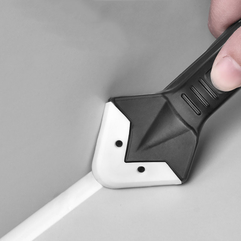 1 Set 3-in-1 Silicone Caulking Tool with Stainless Steel Head- Ideal for Sealing, Cleaning, and Scraping Glue- Durable Plastic Handle for Easy Use, Caulking Tool| Ergonomic Handle| Durable Plastic