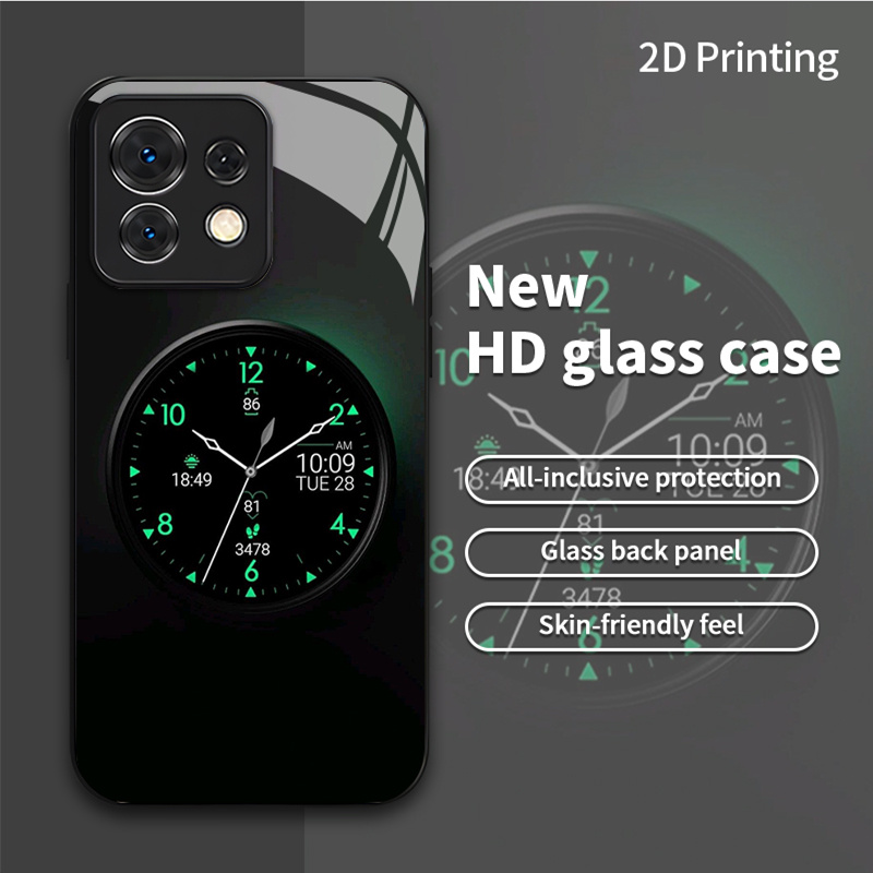 TEMU Phone Case: 2dflat Smart Watch Displaying Time And Date [tempered Glass ] - An Elegantly Case Suitable For Xiaomi 17, 17 Pro, 17 Pro Max, 15, 14