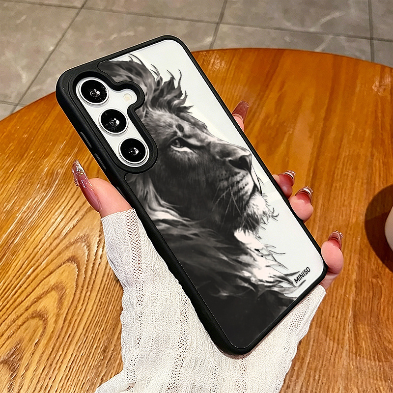 Etui za telefon - Miniso etui za telefon Lev, primeren za Samsung Galaxy S22 S23 Ultra S24 S25 FES 25 Plus S26 Ultra, prozoren akrilni magnetni