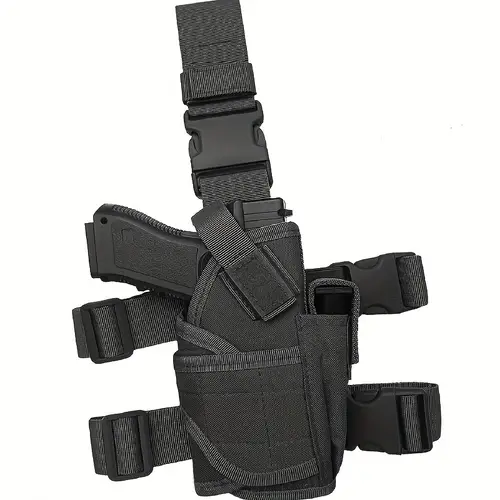 1pc Thigh Rig - Heavy-Duty 600D Nylon Quick- Leg Strap with Magazine Pocket, Adjustable Right-Handed Gun Holster for Hunting, , Competitive Shooting - Compatible with Pistol Carry & Magazine Storage, Hunting Equipment, System, Durable Construction,