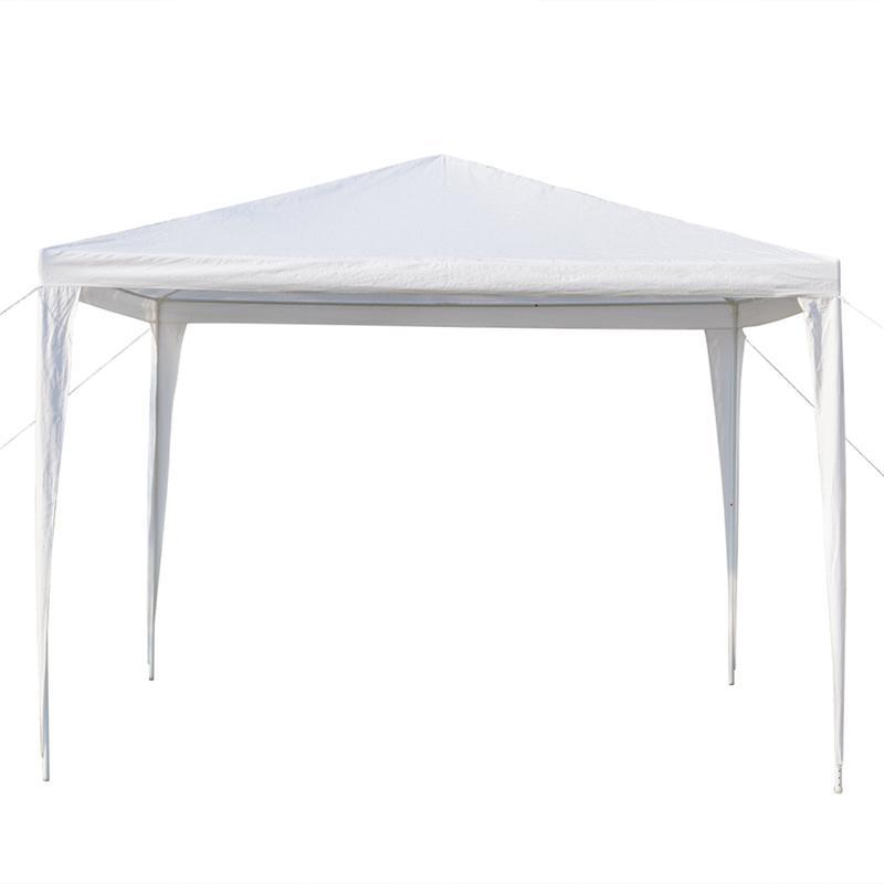 118.11*118.11inch 3-sided outdoor party tent, pergola, convenient awning, beach awning, PE cloth, plastic-sprayed iron pipe, spiral pipe, UV protection, easy to install, suitable for beach, backyard, camping picnic, barbecue, RV lawn, pool rest