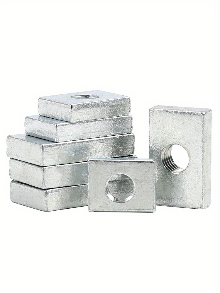 50pcs Stainless Steel Square Nuts – M3 M4 M5 M6 M8 Thin Nut Assortment For Hardware & DIY Projects (M3, 50pcs)