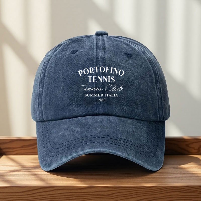 TEMU Washable Baseball Cap Suitable For Men And Women, Featuring The Printed Letters ' Tennis' - Adjustable And Ideal For Outdoor Activities Like