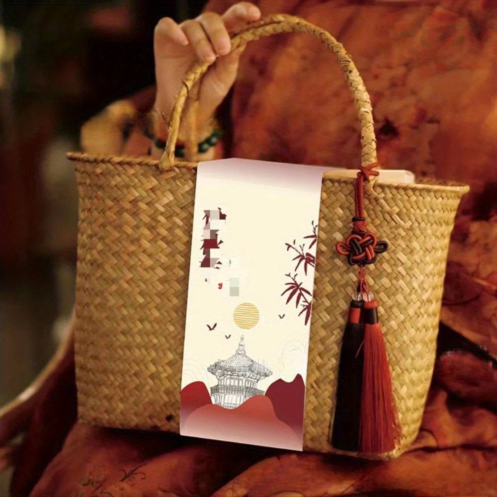 basket natural rattan tote bag festive gift box Temu United Arab