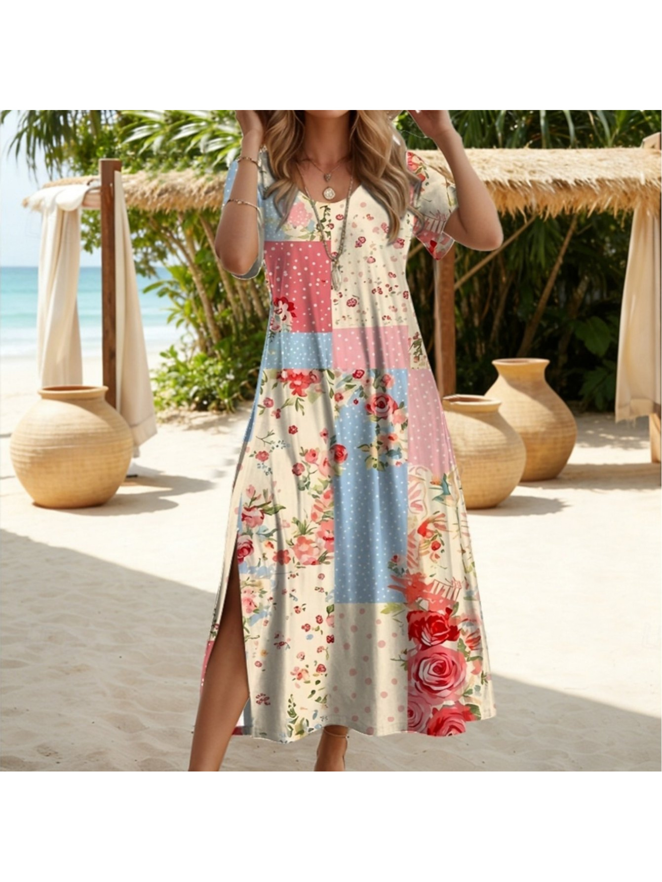 blue summer dress Off-Shoulder Floral Blue Summer Dress