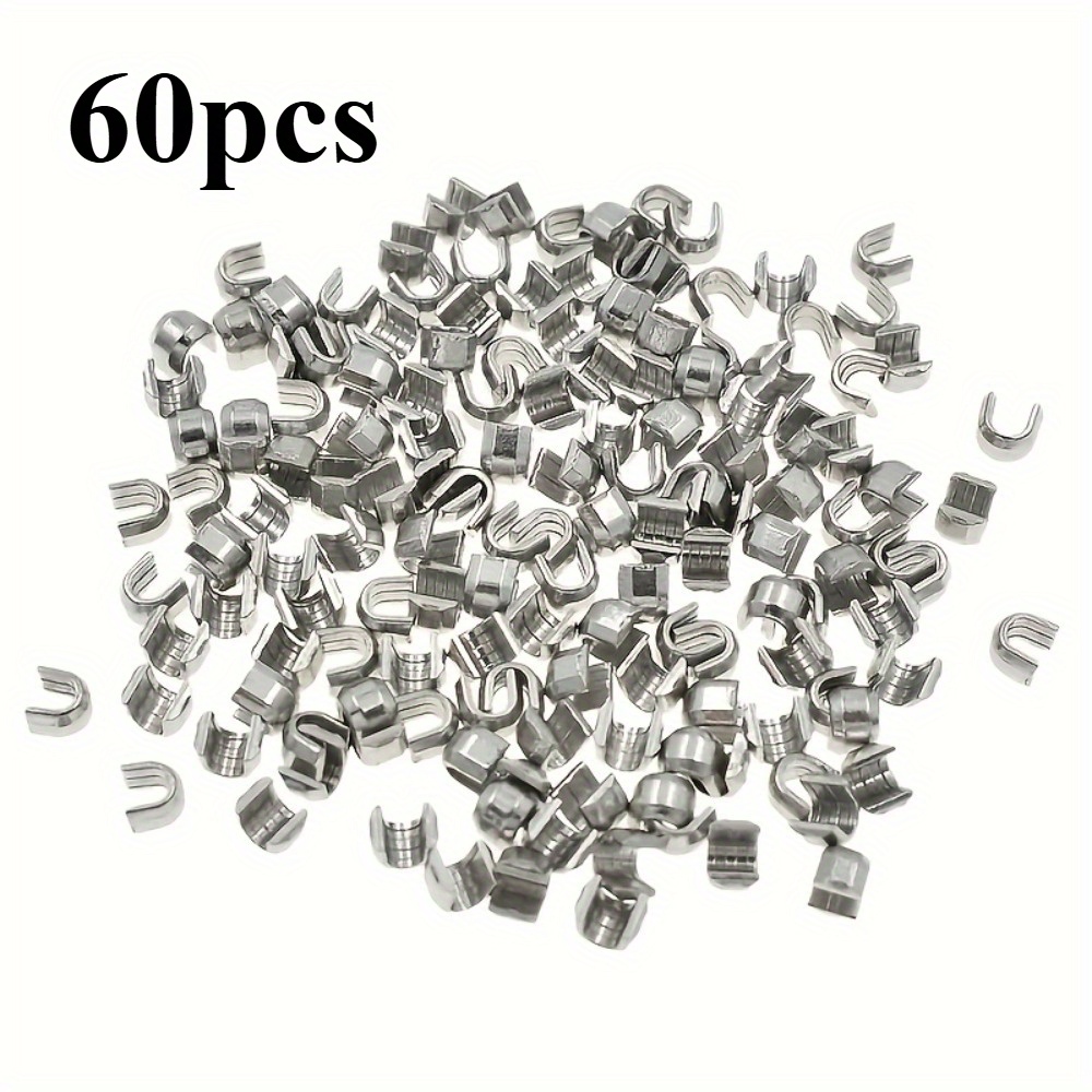 60pcs #5 U-shaped Zipper Repair Accessories, Zipper Stoppers To Prevent Zipper Pull Detachment, Clothing And Bag Closure Stoppers, Repair Parts