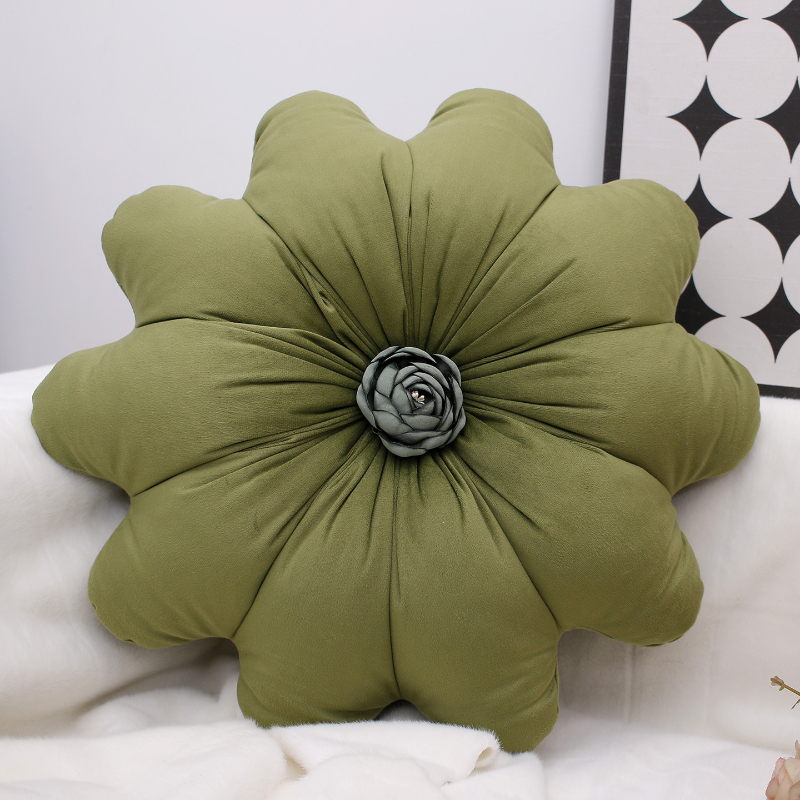 TEMU 5 Colors, Round Flower-shaped Throw Pillows With , Soft Velvet Texture Cushion Throw Pillows, For Sofas, Beds, And Cars, Machine Washable And