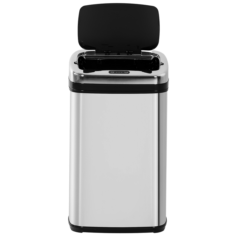 30l Stainless Steel Waste Bin For Office, Bedroom, Kitchen, Waste Container, Hygienic And Convenient, Silvery