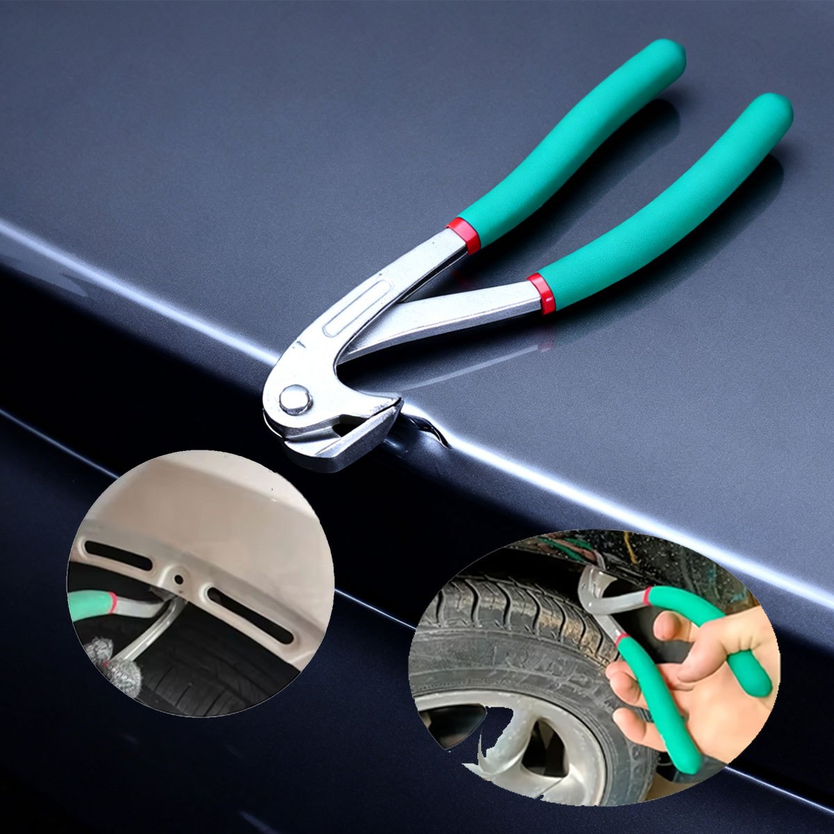 E-shop Edelstahl-Auto-Beulenreparatur-Kantenzange Türkantenhawkbill-Zange, Ratsche-Klemmdesign & Gummigriffe für Beulreparatur an Türkante