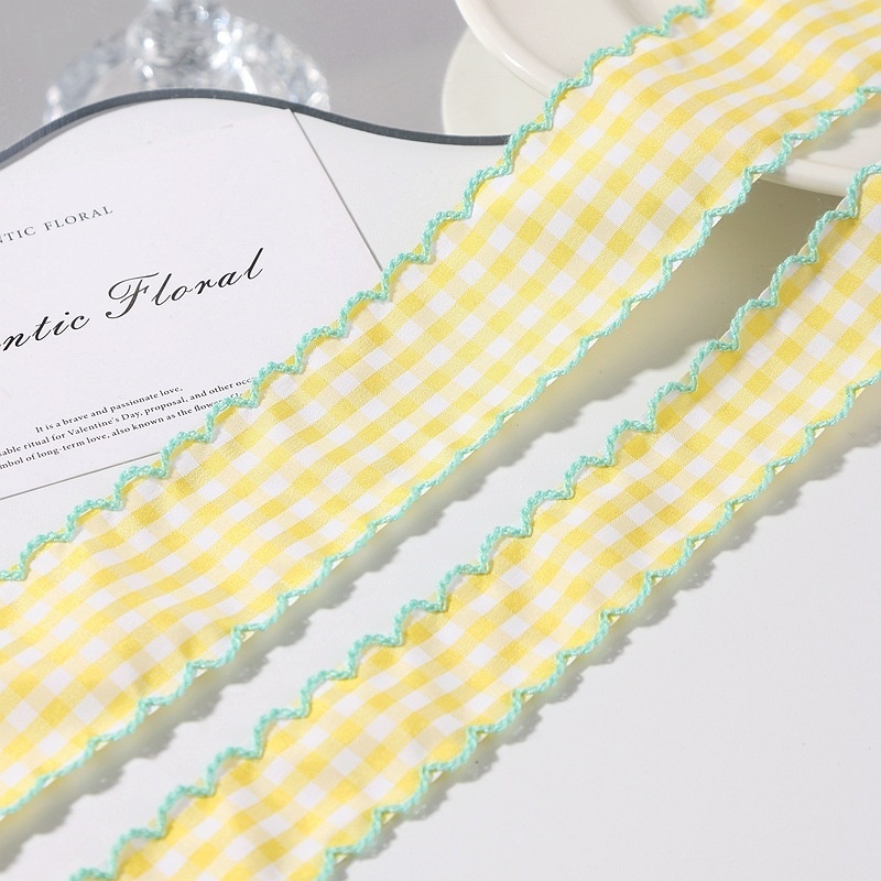 TEMU 2 Yardas de Nueva Cinta de Encaje a Cuadros, Cinta para Decoración de , Adecuada para Hechos a , Empaquetado de Regalos, Decoración de Fiestas,