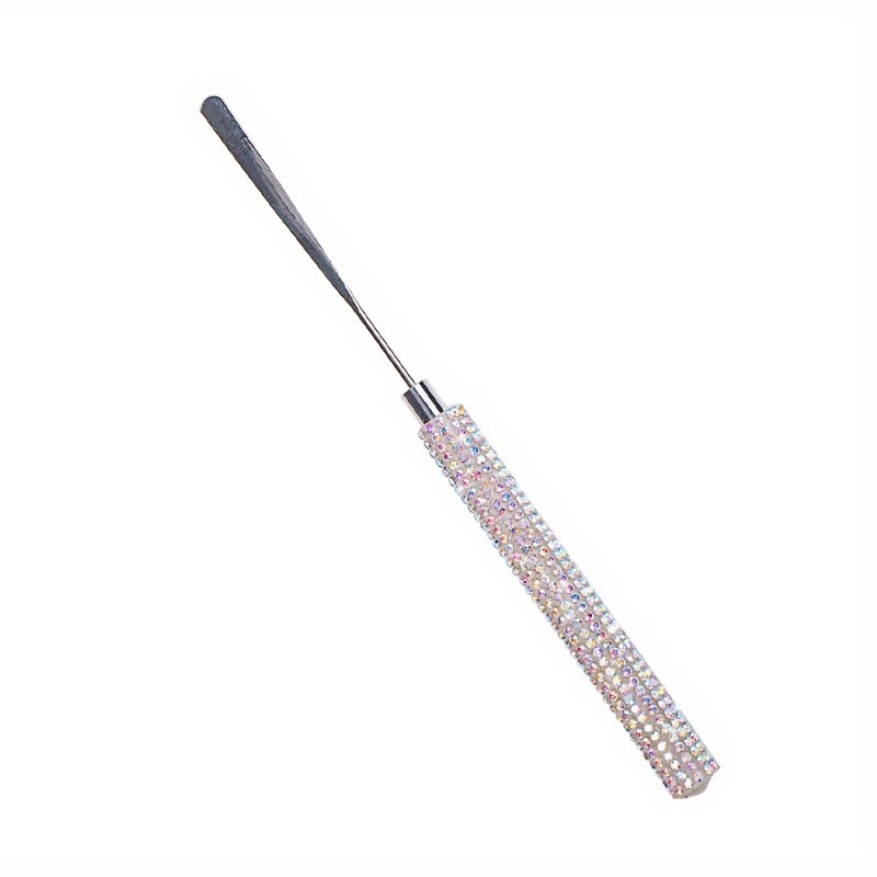 1pc Rhinestone Glitter Mixing Stick Nail Art Tool, Nail Mixing Stick, Nail Color Mixing Stick, Stainless Steel Nail Polish Gel Scooper