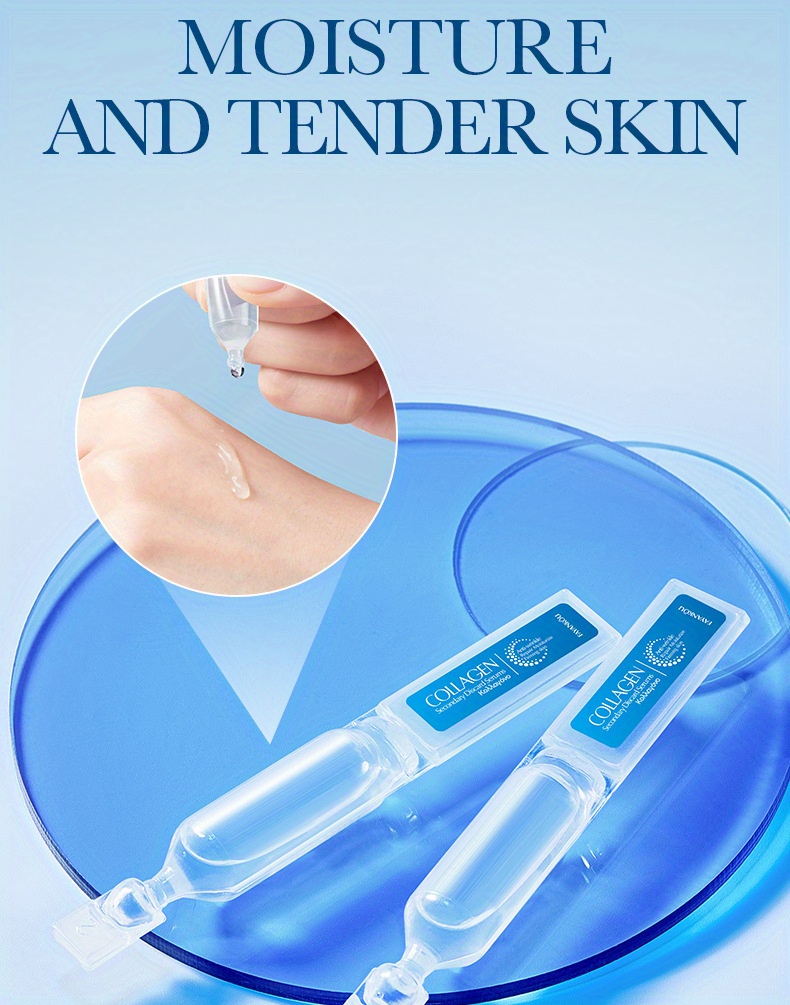 30pcs per box of collagen serum, ampoule essence that   hydrates and   the skin,   in portable packaging, is fine and   absorbed, making it a perfect gift Product details 2