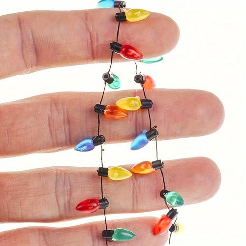 1 Meter/39.7 Inch, 1/12 Ratio Fake Light String - Mini Fake Light Bulbs in Red, Blue, Green, Yellow, And Orange, Suitable for New Year'S, Holiday Celebrations, And Party Decorations, No Electricity Required, Party Decoration | Festive Atmosphere