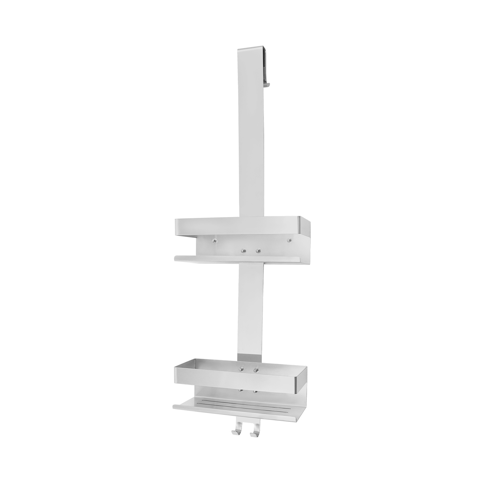 E-shop 2-stufiges Edelstahl-Badezimmerregal, Türmontiert, Ideal für Badezimmer, Küche, Wohnzimmer, Balkon mehr zur Aufbewahrung Organisation von