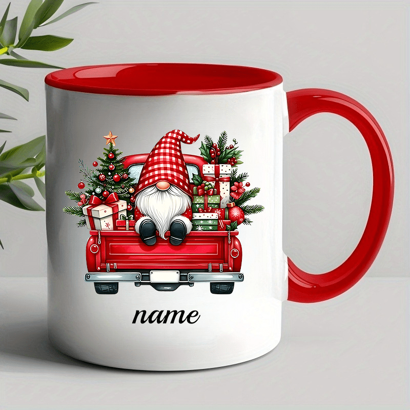 TEMU 1pc Name/text/ Mug With Christmas Dwarf - Ized Cup, Double-sided Printing, (for,, Colleagues) - Ideal /christmas/thanksgiving/halloween Gift, No