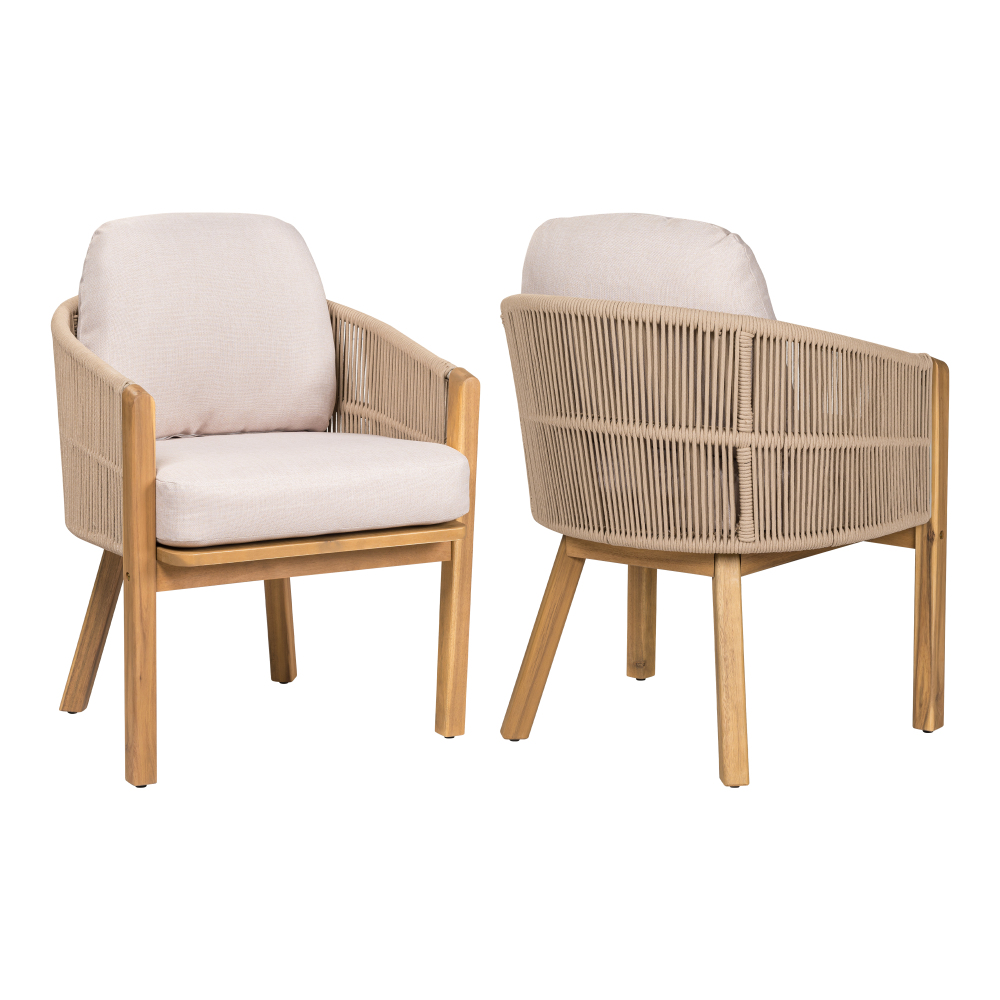 Courtyard Dining Chairs (2pcs Set) Soft Padded Seats Can Be Used As Dining Chairs Or Leisure Chairs With Detachable Cushions Suitable For Various Spatial Environments
