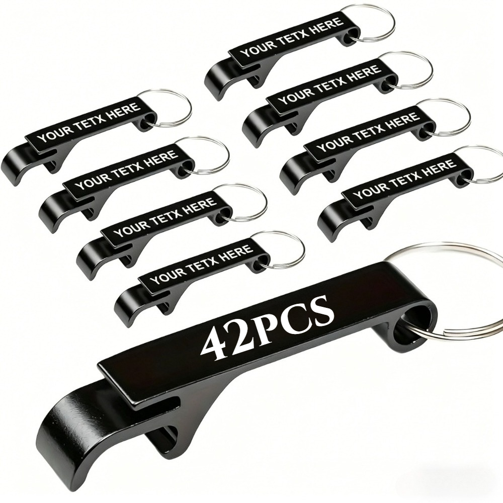 TEMU 42pcs Customized Text Bottle Opener Keychain, Keyring, Portable And Durable Bottle Opener, Perfect For Weddings, Bridal Showers, And Bachelor