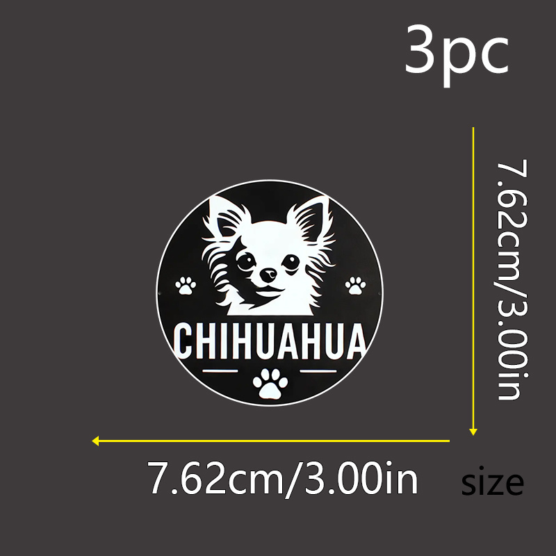 TEMU 3pcs Chihuahua Stickers - Durable, Waterproof Vinyl Decals For Cars, Coffee Makers, Toasters, Laptops, Helmets, Motorcycles & More | Optimistic