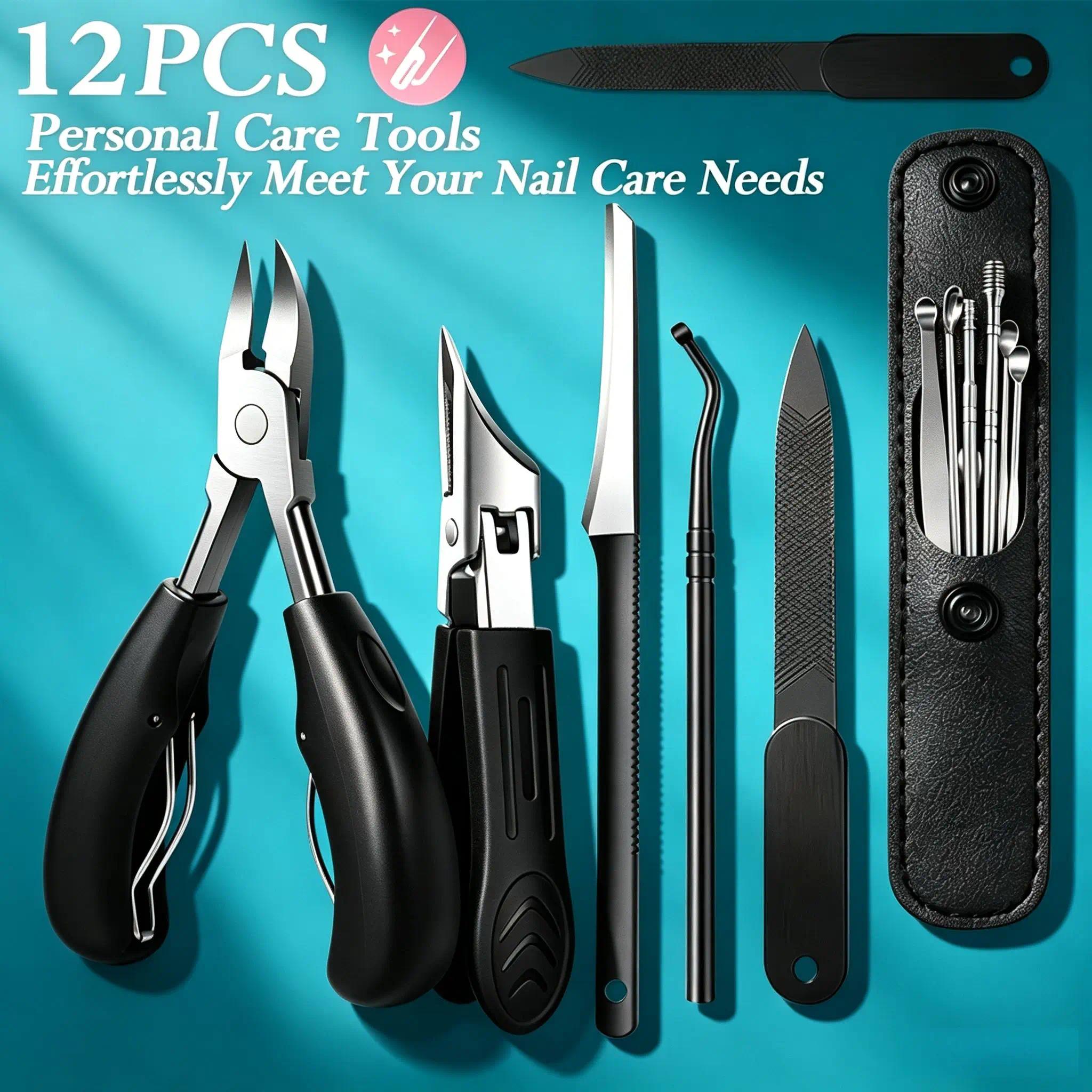 Professional 12pcs Stainless Steel Manicure Pedicure Set