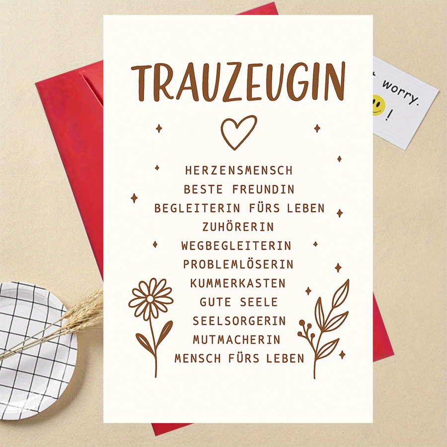 E-shop Perfektes Geschenk "Danke"-Karte für Brautjungfern, beste Freundin und Lebensgefährte, perfektes Geschenk für Hochzeiten, um Wertschätzung für