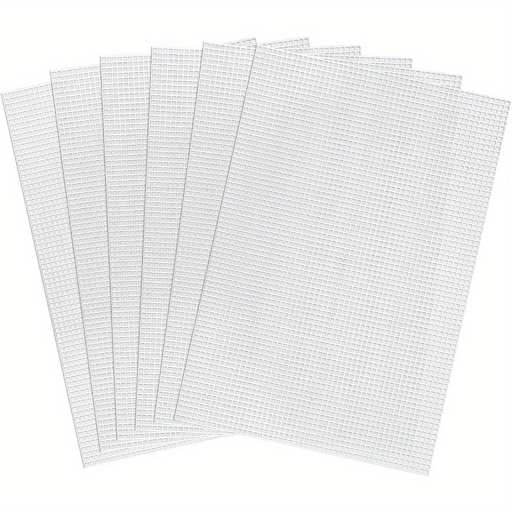 TEMU 6 Pezzi di Rete in Plastica 11.81x7.87 Pollici - Griglie Resistenti per e Punto Croce, Progetti Fai da Te con Filato, Modelli da Cucire -