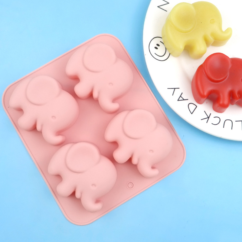 TEMU 1pc For Specialty And Novelty Cake Pans Elephant-shaped Silicone Cake Mold, Handmade Pudding Mold, Cartoon Plaster Mold