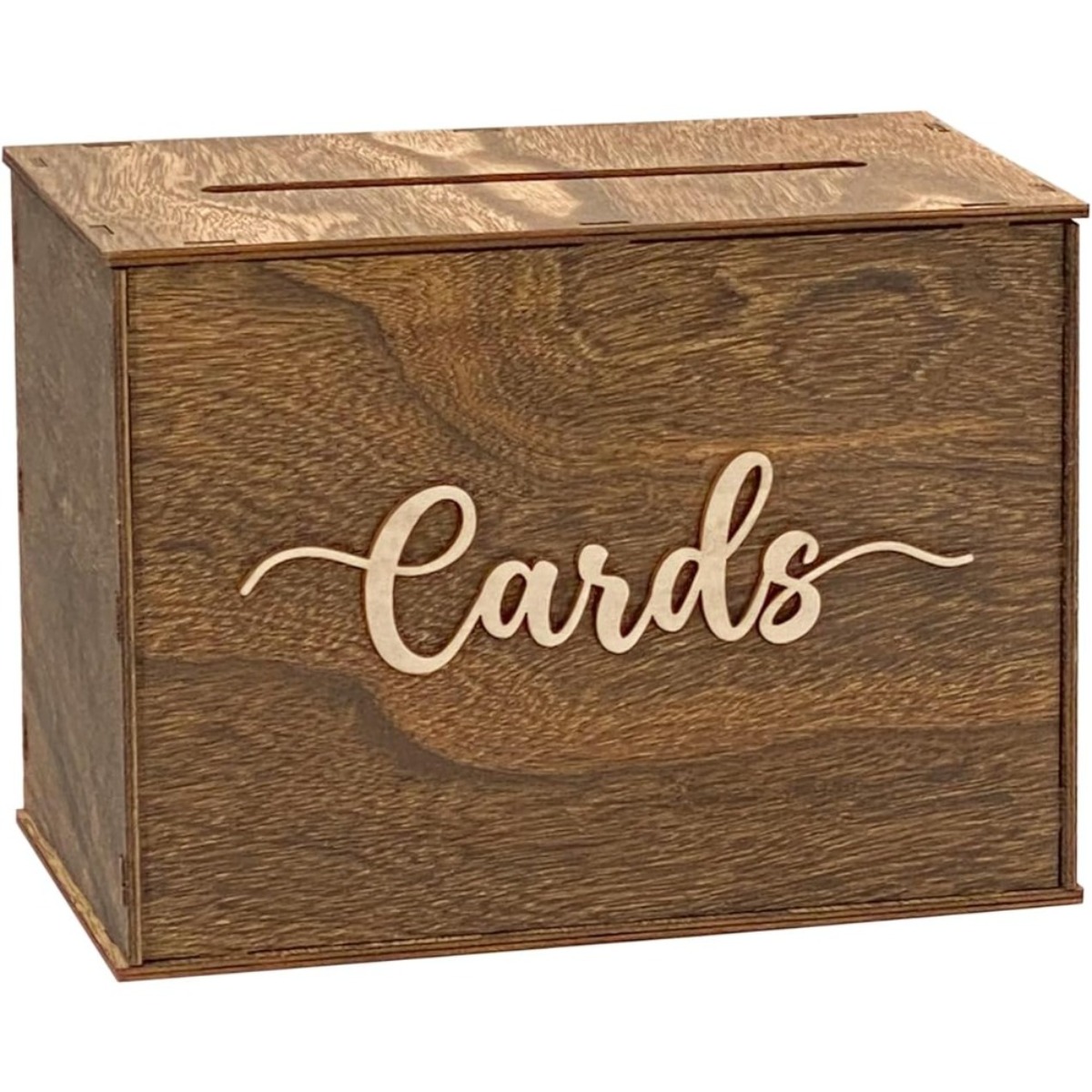 TEMU 1 Set Of Wooden Card Boxes, Rustic Country Style Wooden Greeting Card Gift Box, Suitable For Wedding Parties, Birthday Parties, Graduation