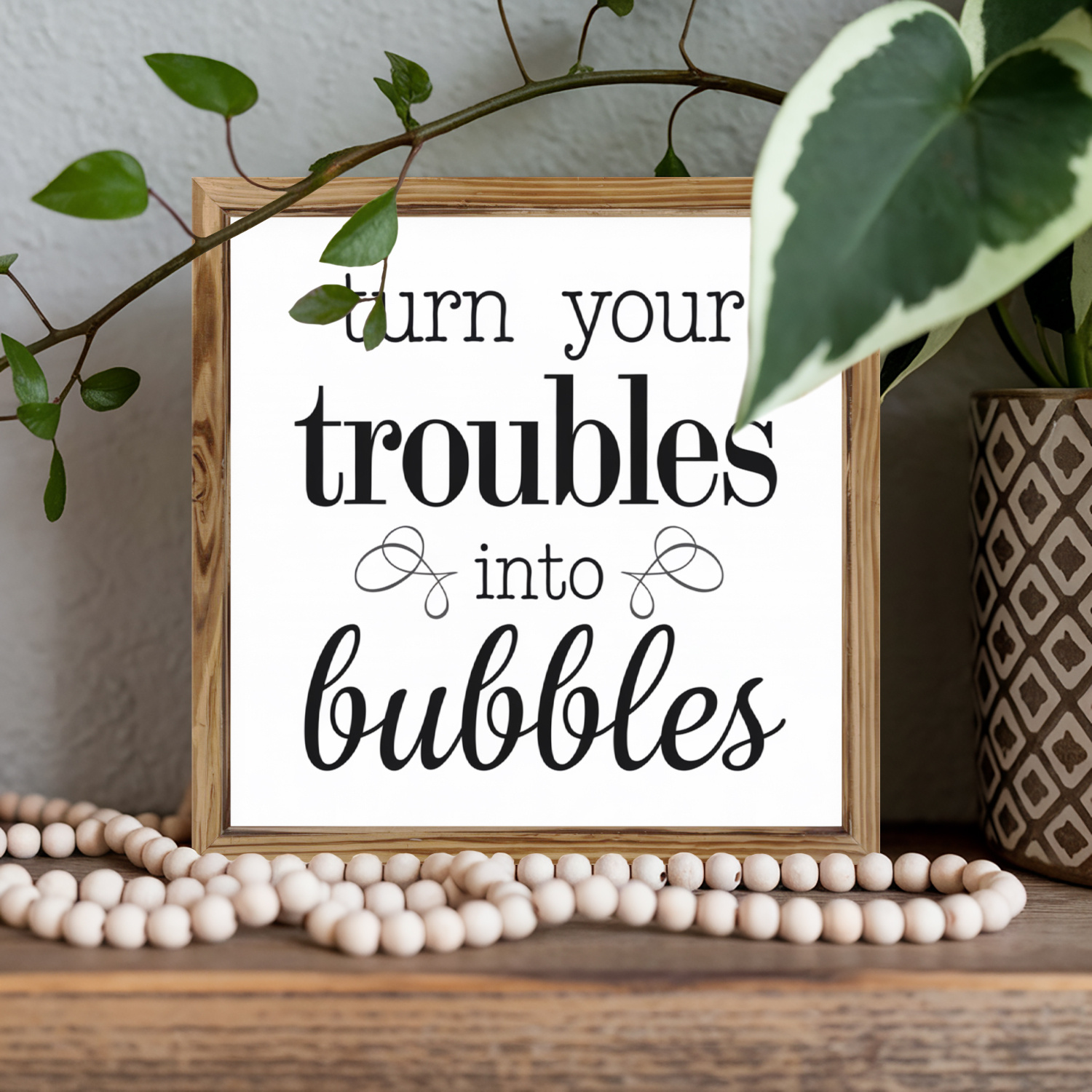 TEMU 2d Flat 1pc, Your Worries Into Bubbles Wooden Frame Sign, For Bathroom Decor, Ideal Gift For Hot Tub Wall Art, Family Inspirational Artwork,