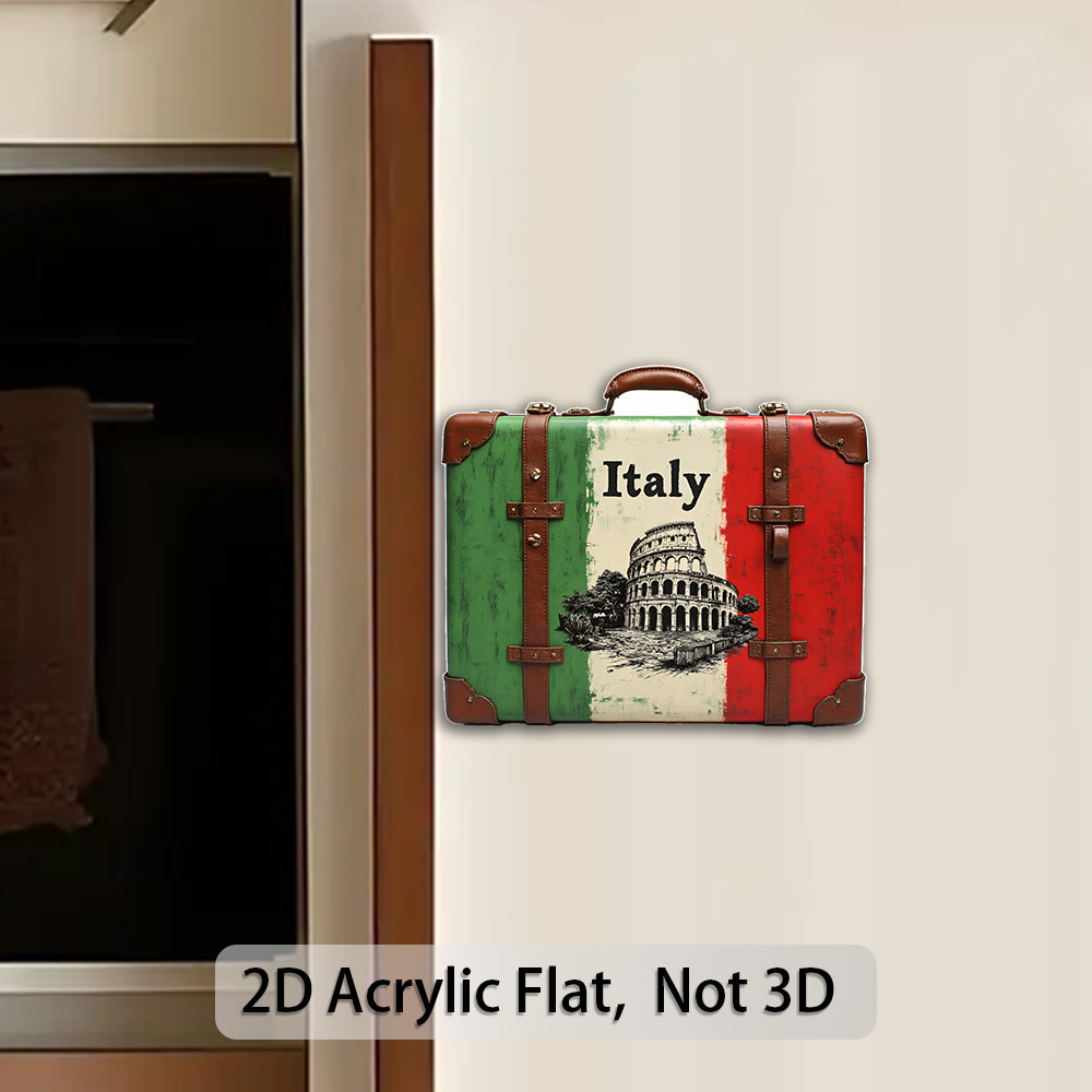 1 Italian-themed Refrigerator Magnet, Featuring An Italian With The Ancient Roman And Roman Architecture, Made Of Durable Acrylic Material, Easy To And Remove, Suitable For Kitchen And Home Decoration