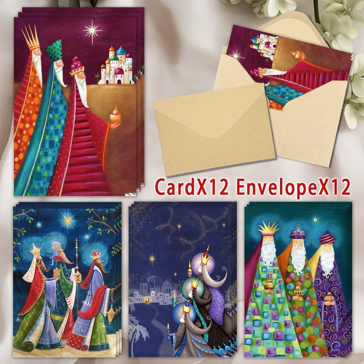 

24 Spanish Greeting Envelopes - Blank Christmas And New For , , And