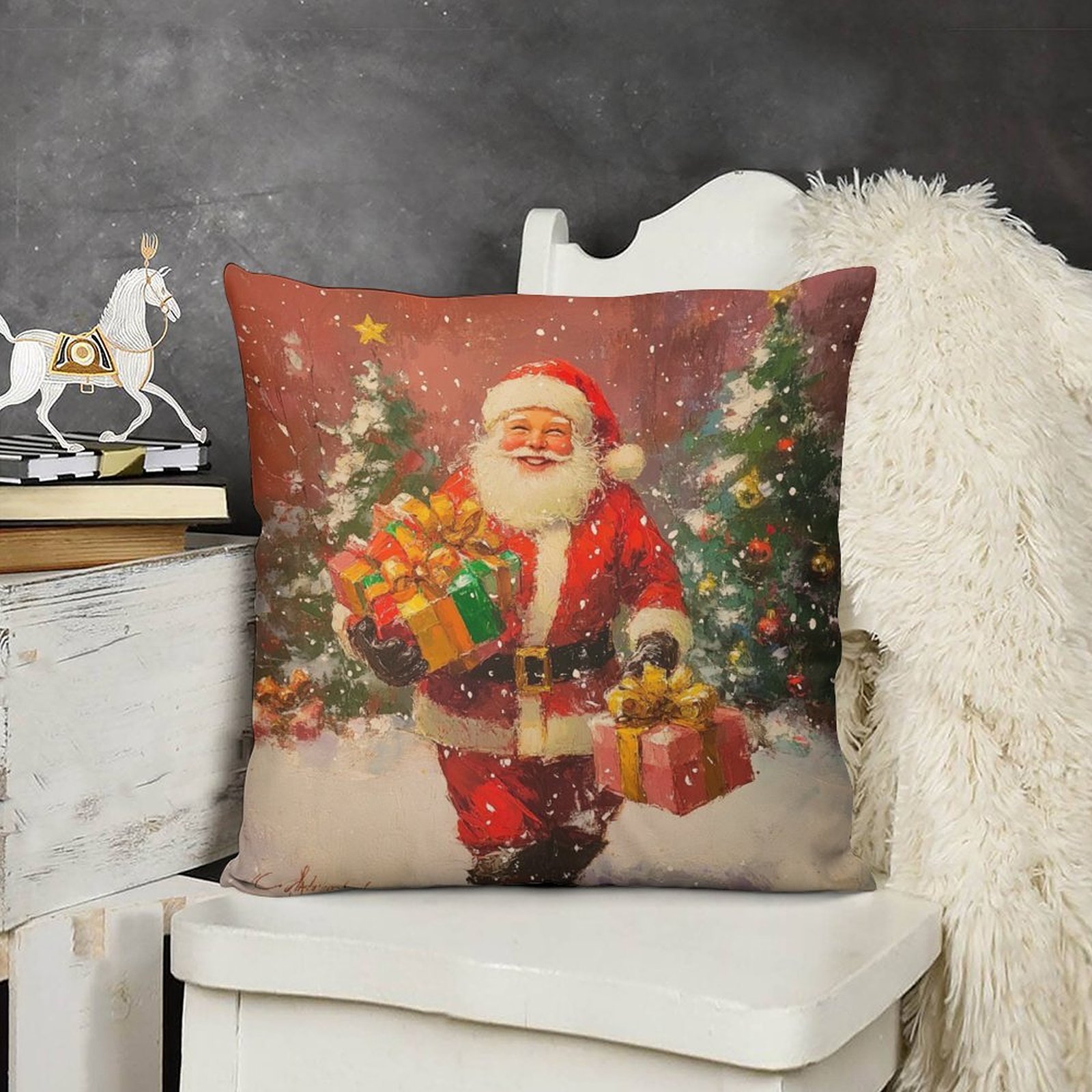 santa claus holiday throw pillow cover perfect Temu United Kingdom