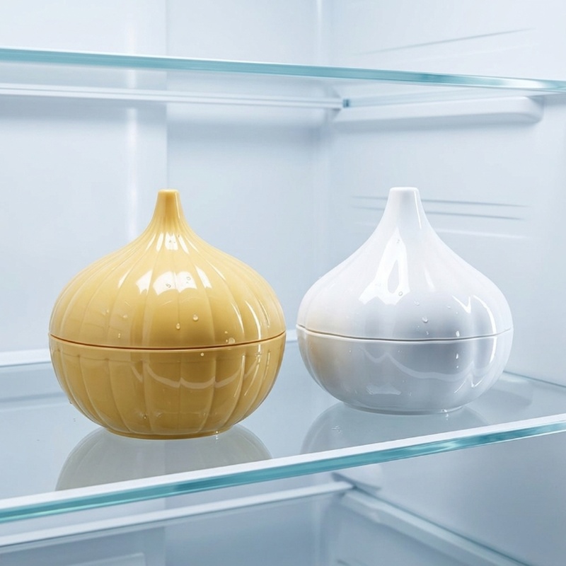 TEMU Ensemble créatif de 2 pièces d'ail et d'oignon, boîte de rangement, peut contenir de l'ail et des oignons, récipient de rangement pour