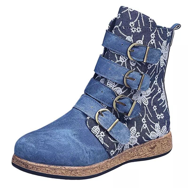 Vintage Style Womens Ankle Boot Ankle Shoes Women Low Heel