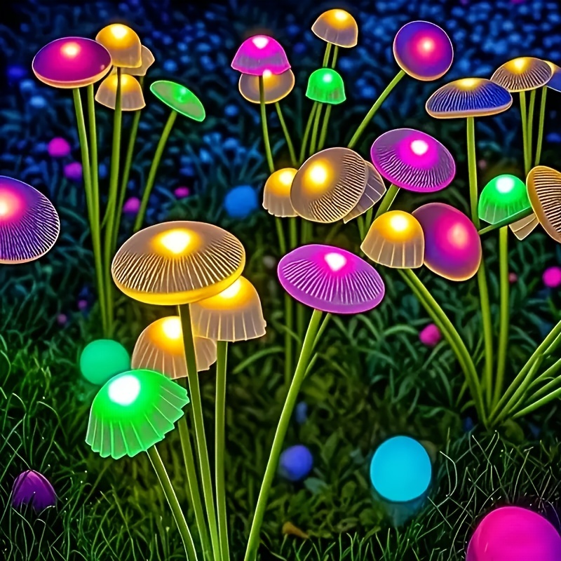 solar ten head jellyfish mushroom lights 10 8 6 led outdoor landscape decorative lights dual lighting   ideal for   gardens weddings party light sensor activation automatic dusk   elevates valentines day and ramadan ambiance