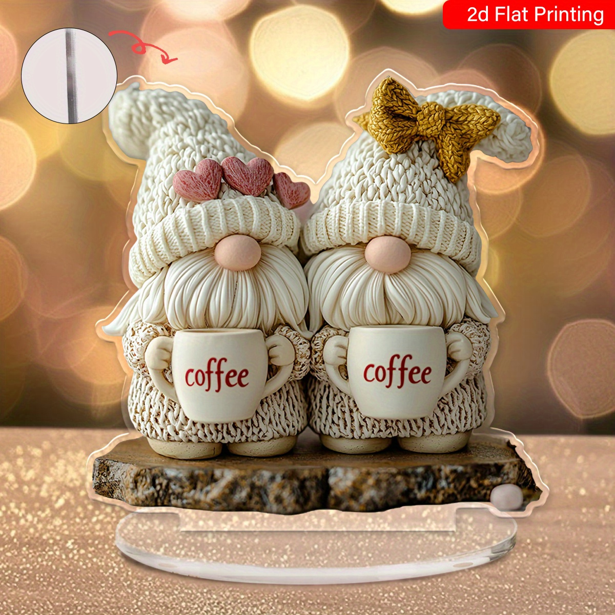 1pc classic acrylic gnome coffee table decor multipurpose tabletop ornament for office bedroom living room ideal for birthday anniversary valentines christmas thanksgiving mothers fathers day no electricity needed coffee table for living room details 1