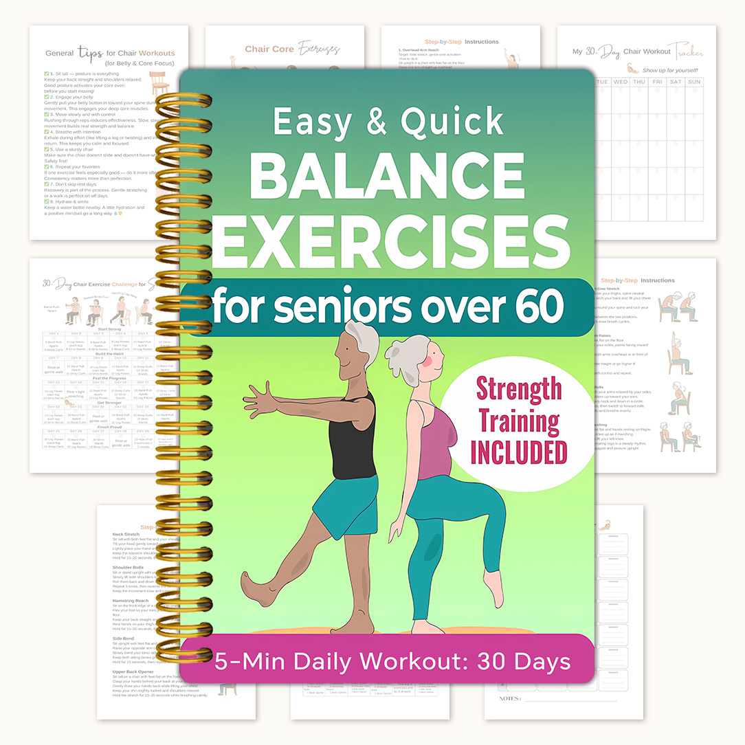 A Concise 5-Minute Exercise Routine Aimed at Improving Balance for Seniors: a Visual Manual to Boost Stability And Alleviate The Fear of Falling, Along with a 30-Day Quick Workout Program to Regain Confidence! Senior Fitness, 13.97X21.08 cm