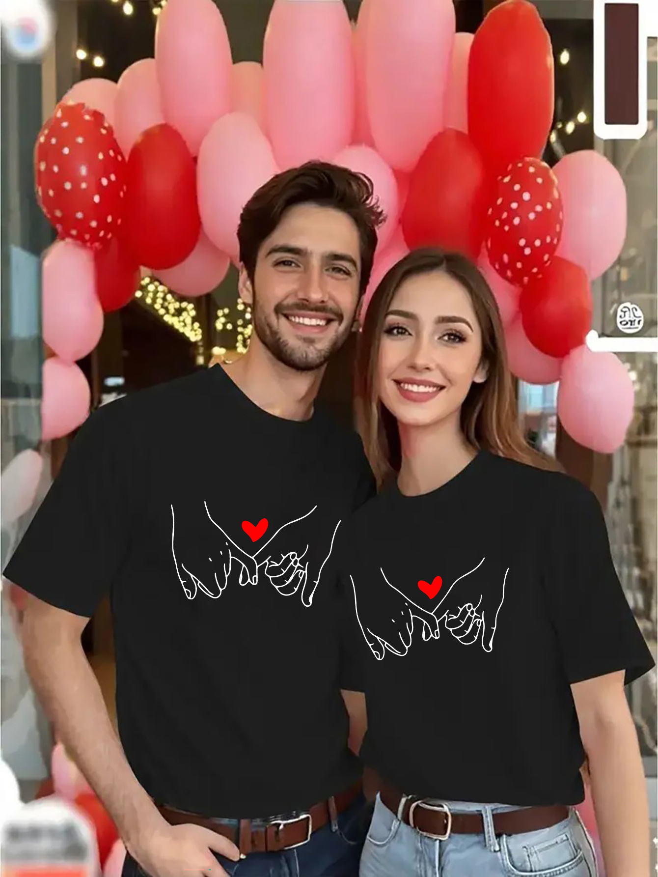 matching couple t shirts romantic casual crew Temu Saudi Arabia