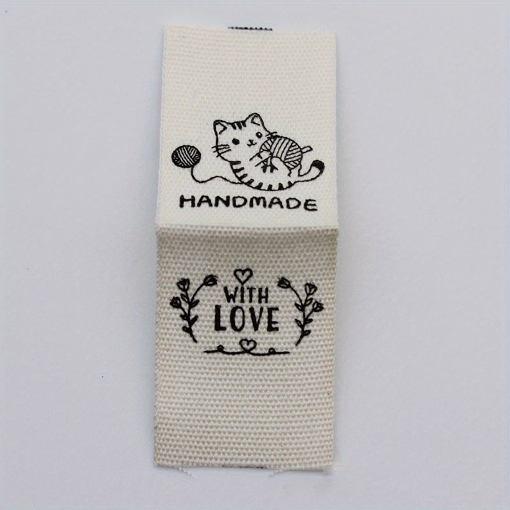 20pcs Handmade Printed Label, Soft Foldable Collar Label , Handmade Product Tag