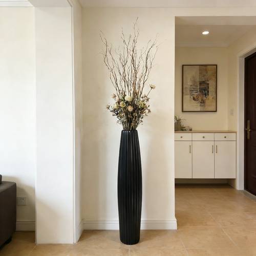 modern large floor vase dimensions 58 10 8cm suitable for home decor tall cylindrical durable plastic floral vase for hydroponic flower arrangements wedding centerpieces dried artificial not included
