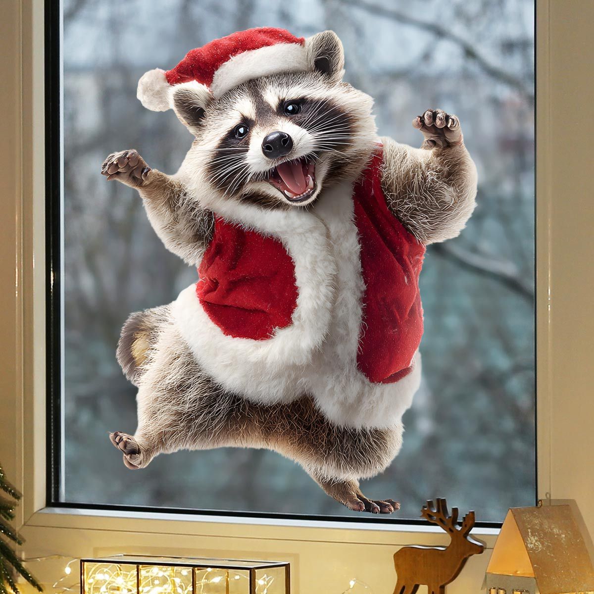 TEMU The Christmas Squirrel-themed Static Window Sticker Is A Type Of Holiday Decoration Window Sticker. Suitable For , Store Windows, And Other For
