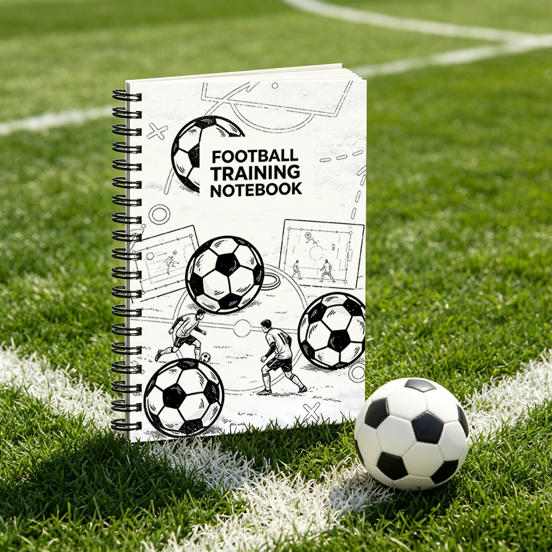 TEMU Carnet de planification 1 pièce sur le thème de l'entraînement de football, couverture avec motif d'entraînement tactique de . Convient pour les