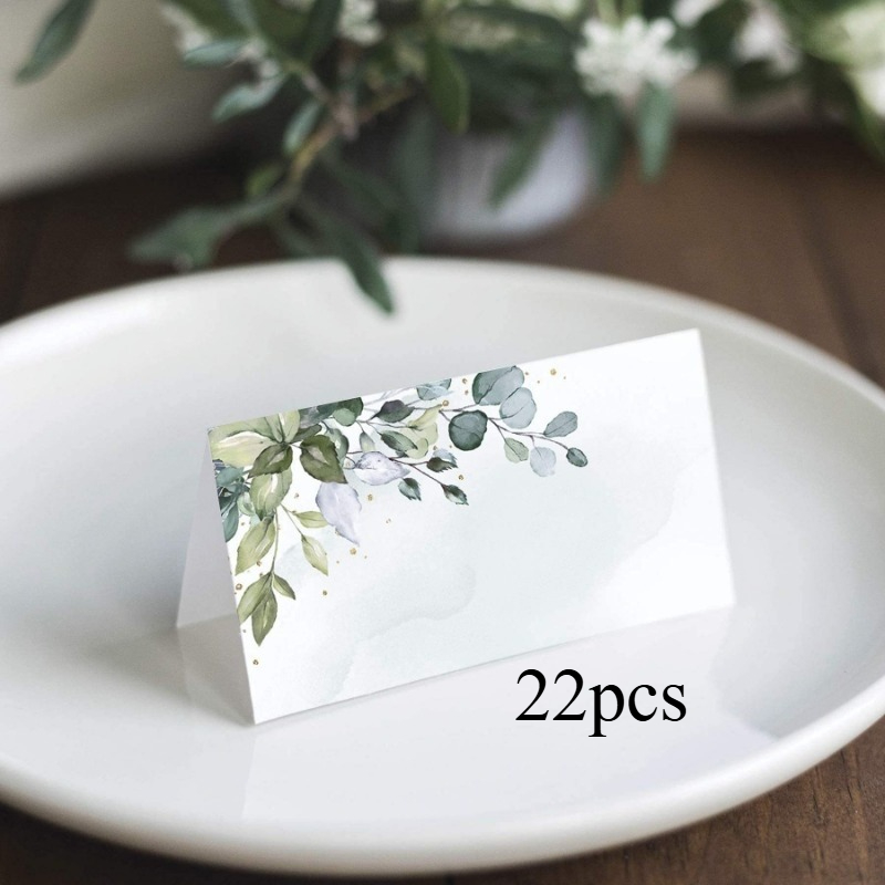 TEMU 22/52/102pcs- Leaf Watercolor Cards For Wedding And Dinner Parties, Foldable Seating Cards With Writeable Surface For Event Decoration