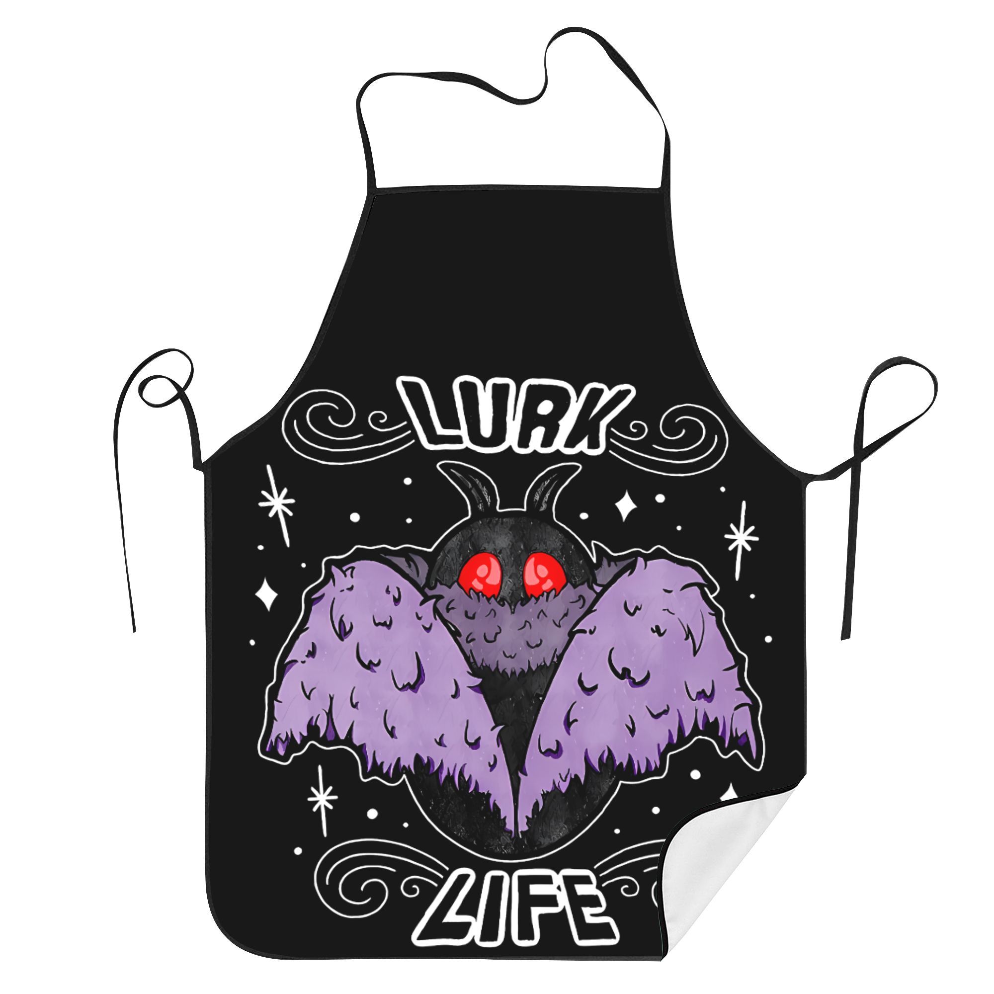 

Vintage-inspired Mothman Print Apron, Polyester Knit Fabric, Hand Or Only